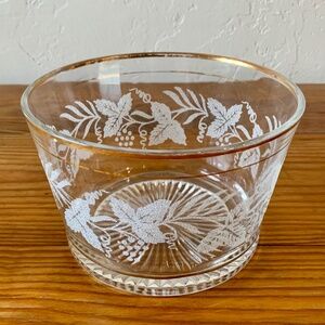 Vintage Bartlett Collins Set – Etched Grapevine, Gold Rim, Mid-Century